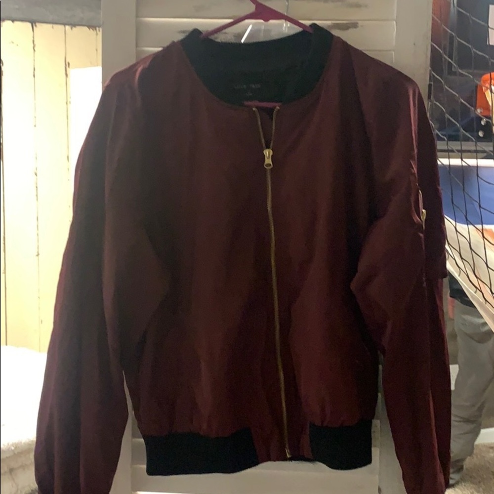 Maroon bomber jacket